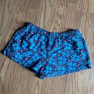 Patagonia Shorts Women’s Medium Barley Baggies 2.0” inseam Floral Pink Blue Logo